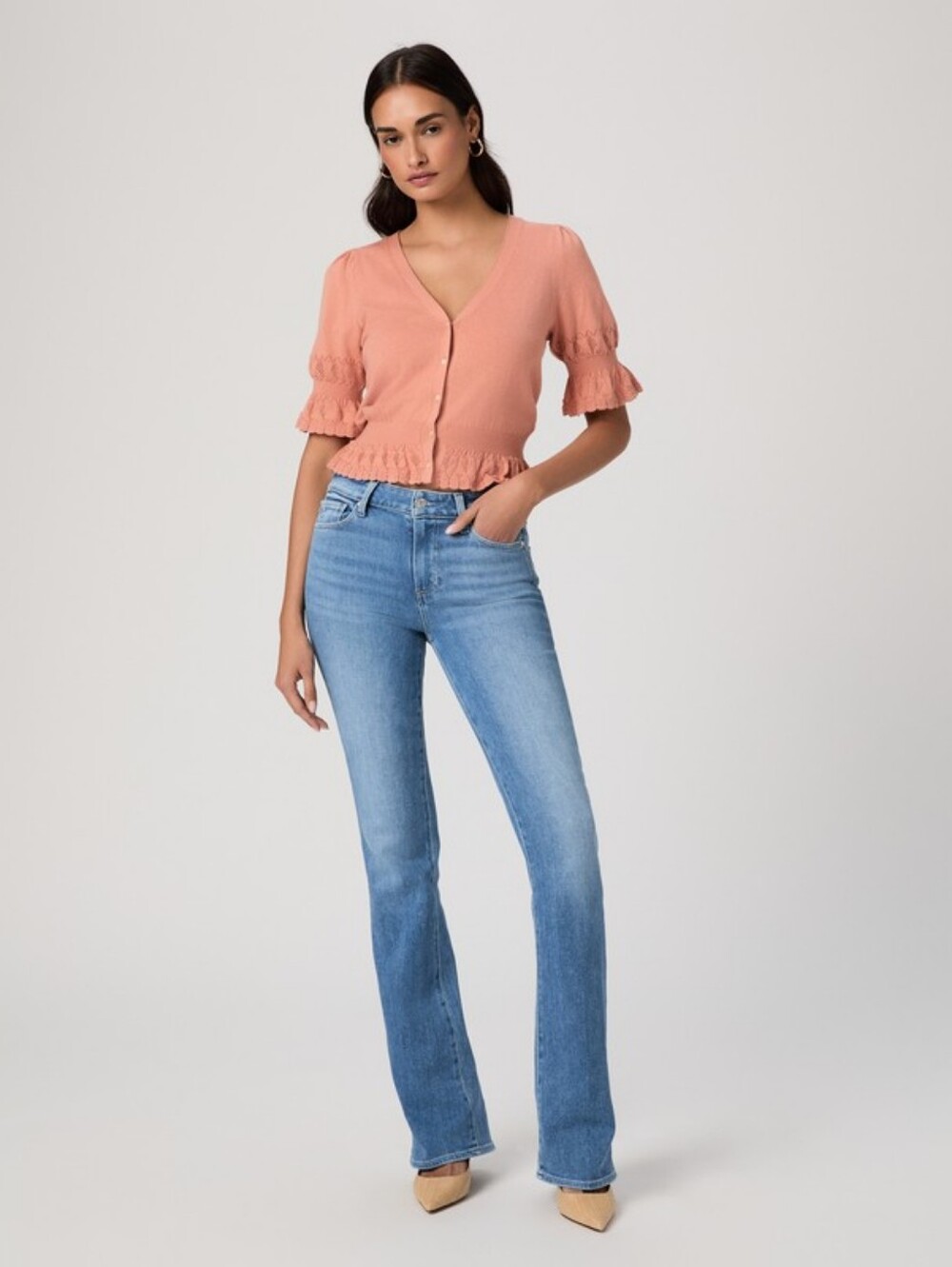 NWT- PAIGE Mid Rise Manhattan 32" Bootcut Jean Women's Size 28